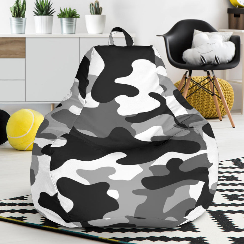 Black White Camo Camouflage Pattern Bean Bag Cover