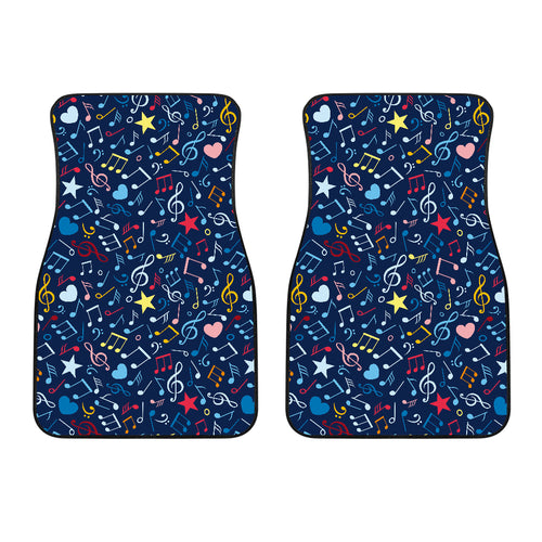 Music Notes Pattern Print Design 03 Front Car Mats