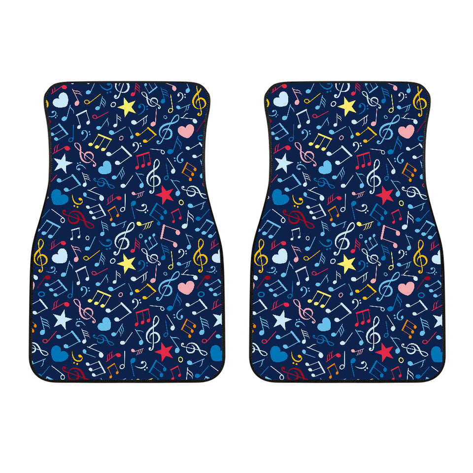 Music Notes Pattern Print Design 03 Front Car Mats