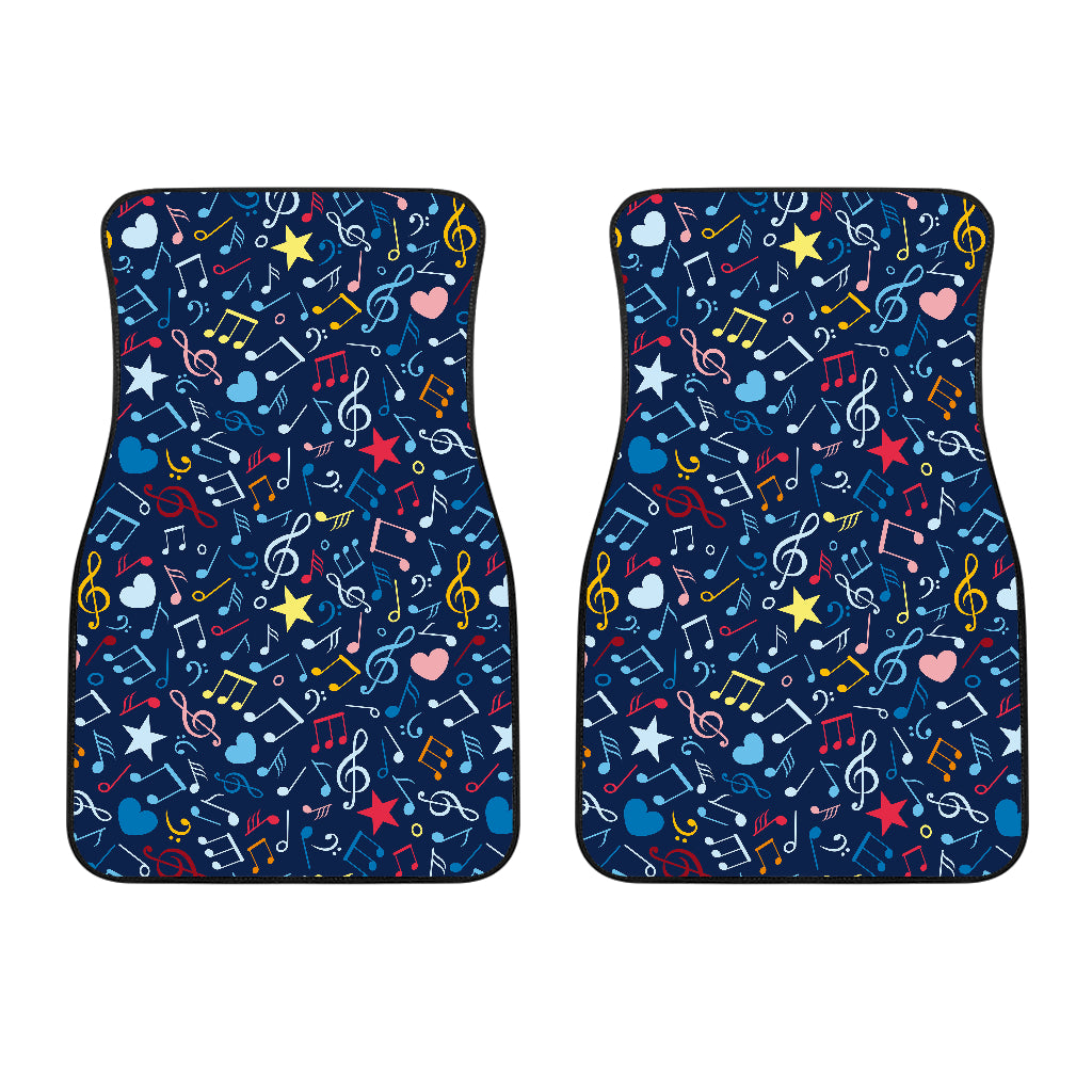 Music Notes Pattern Print Design 03 Front Car Mats