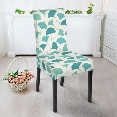 Green Ginkgo Leaves Pattern Dining Chair Slipcover