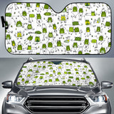 Sketch Funny Frog Pattern Car Sun Shade