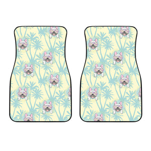 French Bulldog Hawaii Blackground Front Car Mats