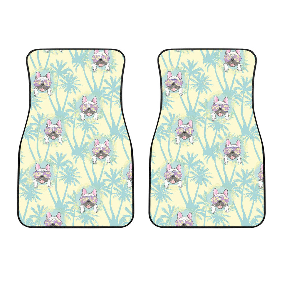French Bulldog Hawaii Blackground Front Car Mats