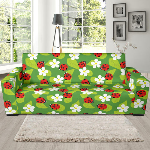 Ladybug Pattern Print Design 01 Sofa Slipcover