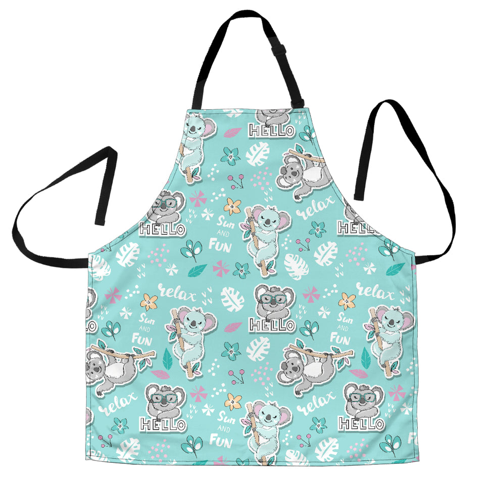 Cute Koalas Blue Background Pattern Adjustable Apron