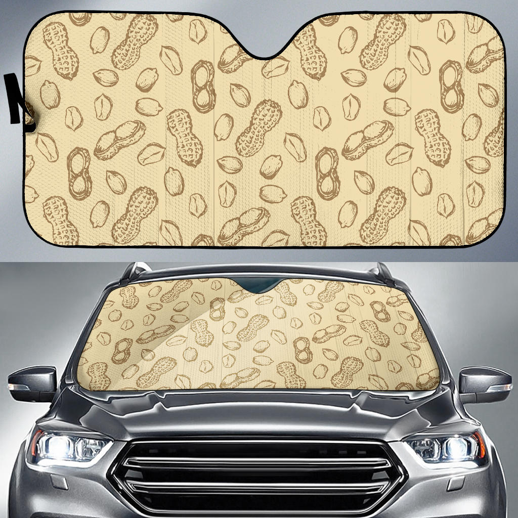 Hand Drawn Peanuts Pattern Car Sun Shade