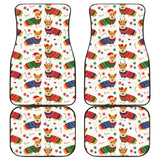 Corgi Christmas Pattern Front And Back Car Mats