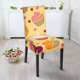 Cake Cupcake Heart Cherry Pattern Dining Chair Slipcover