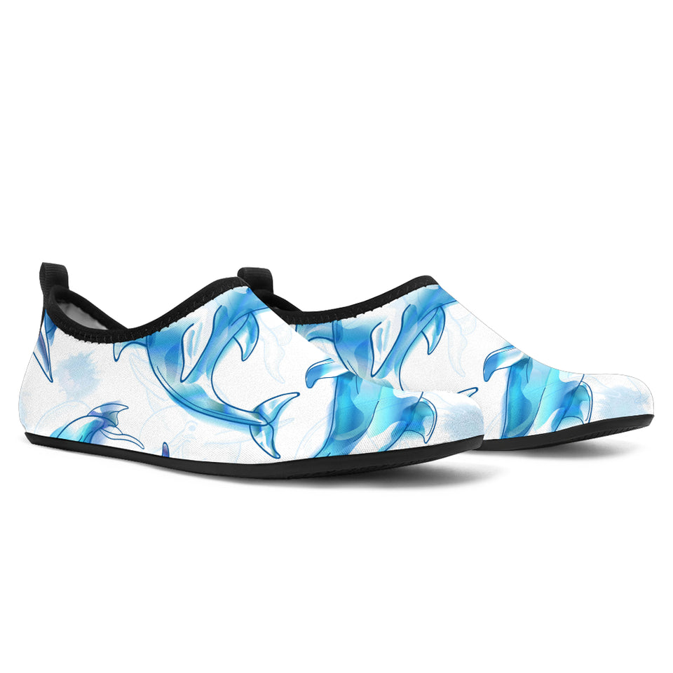 Watercolor Dolphin Pattern Aqua Shoes