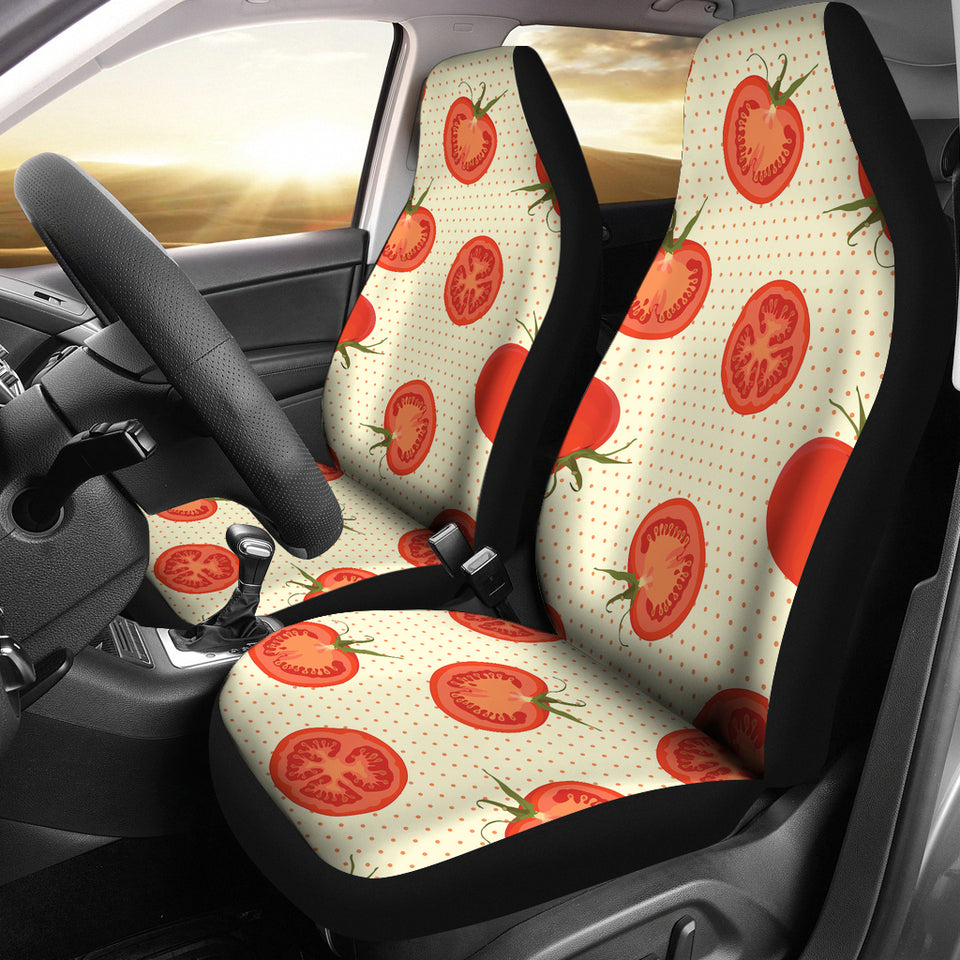 Tomato Dot Background  Universal Fit Car Seat Covers