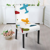 Airplane Star Cloud Colorful Dining Chair Slipcover