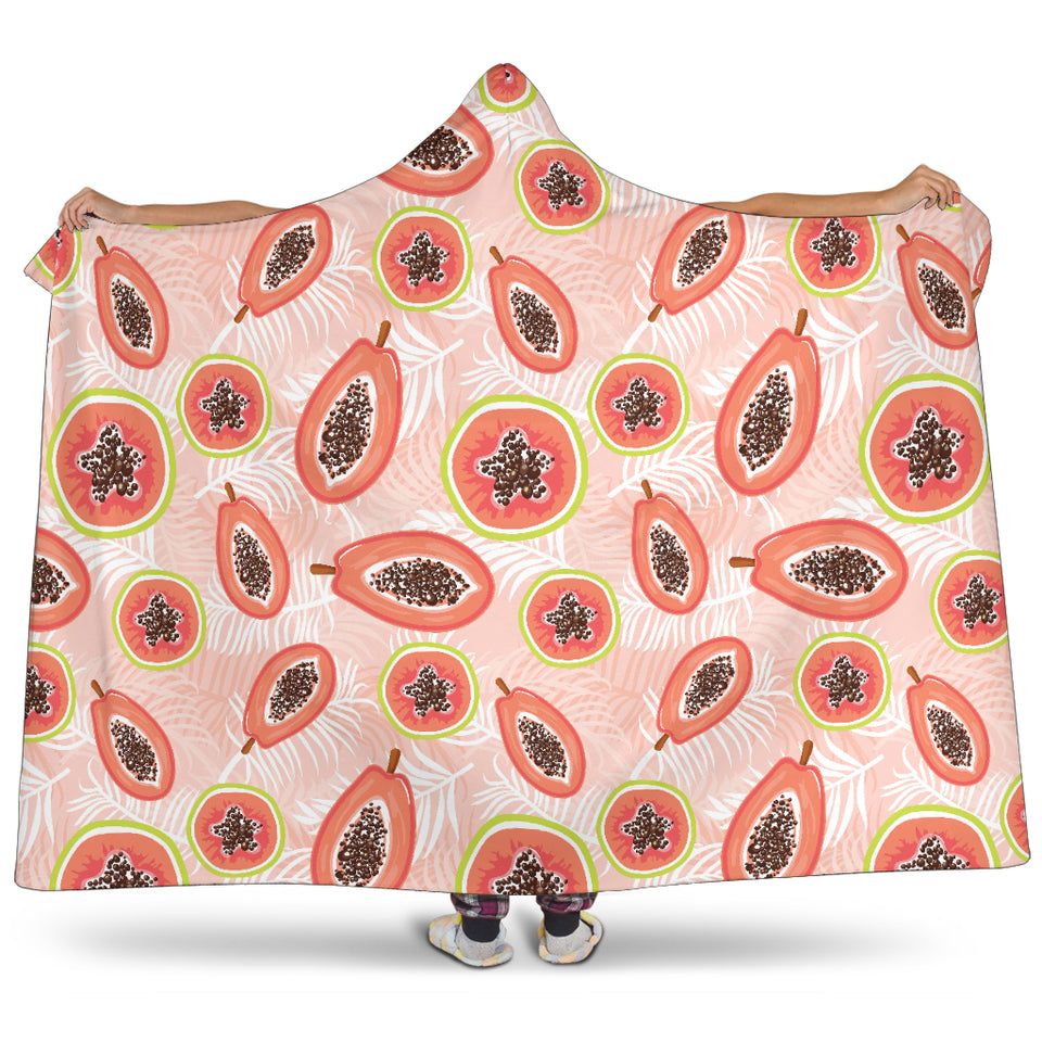 Papaya Leaves Pattern Hooded Blanket