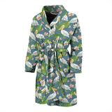 Pelican Pattern Print Design 04 Men's Bathrobe