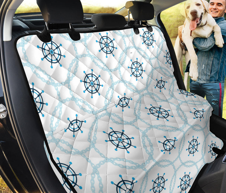 Nautical Steering Wheel Chain Dog Car Seat Covers
