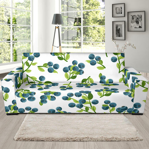 Blueberry White Background Sofa Slipcover