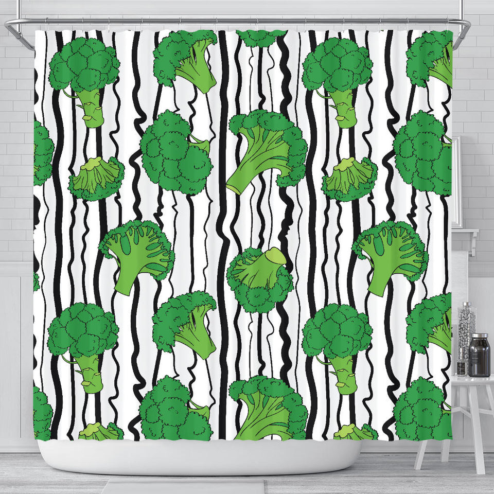 Cool Broccoli Pattern Shower Curtain Fulfilled In US