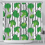 Cool Broccoli Pattern Shower Curtain Fulfilled In US