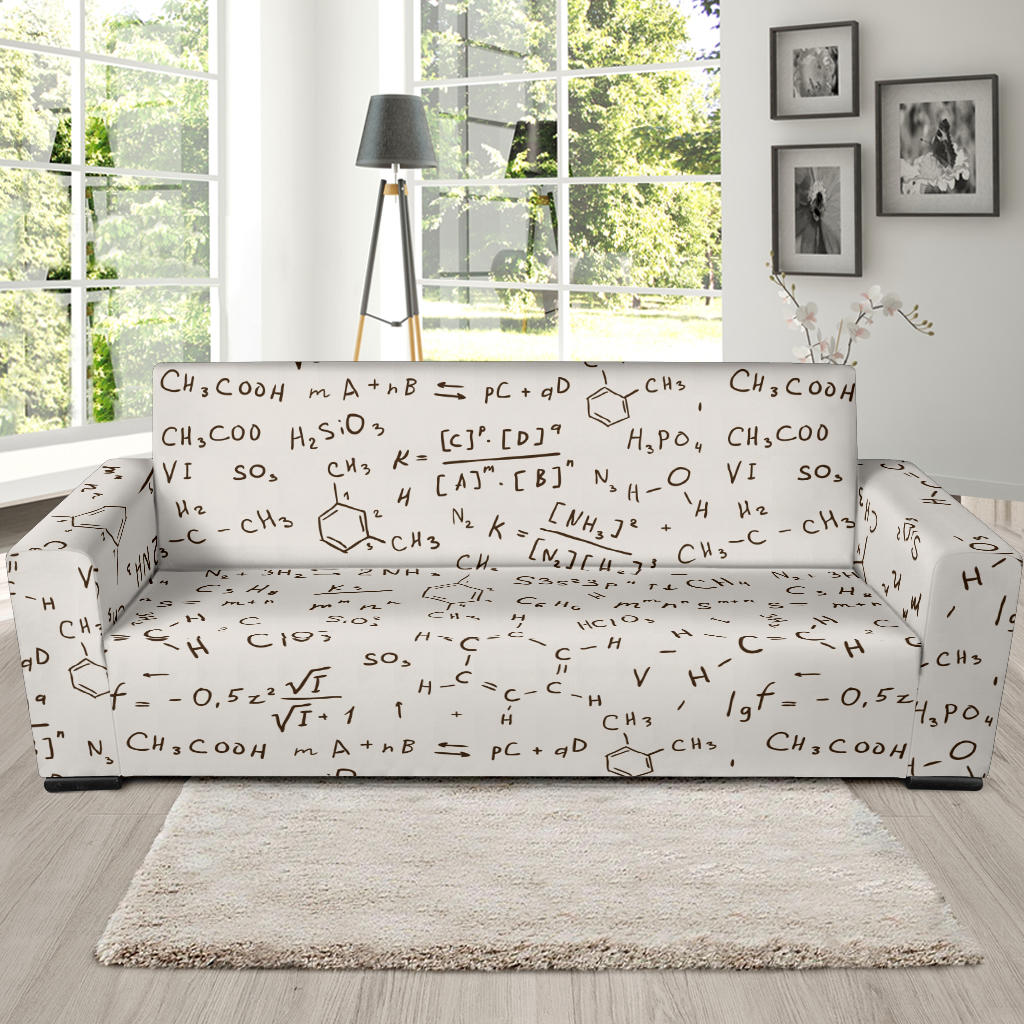 Chemistry Periodic Table Pattern Print Design 04 Sofa Slipcover