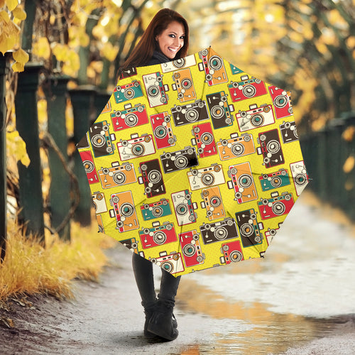 Camera Pattern Print Design 02 Umbrella