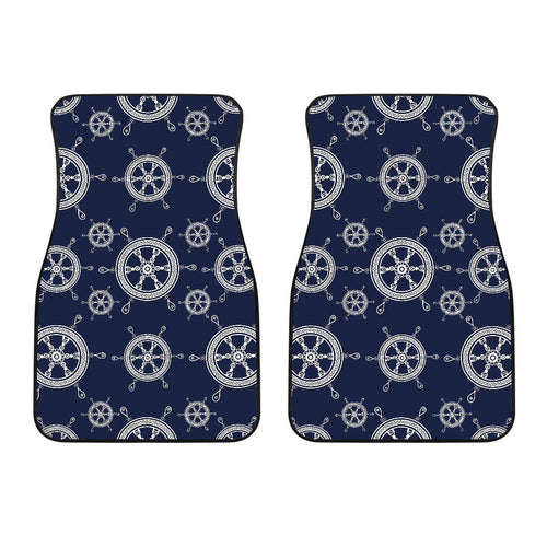 Nautical Steering Wheel Design Pattern Front Car Mats