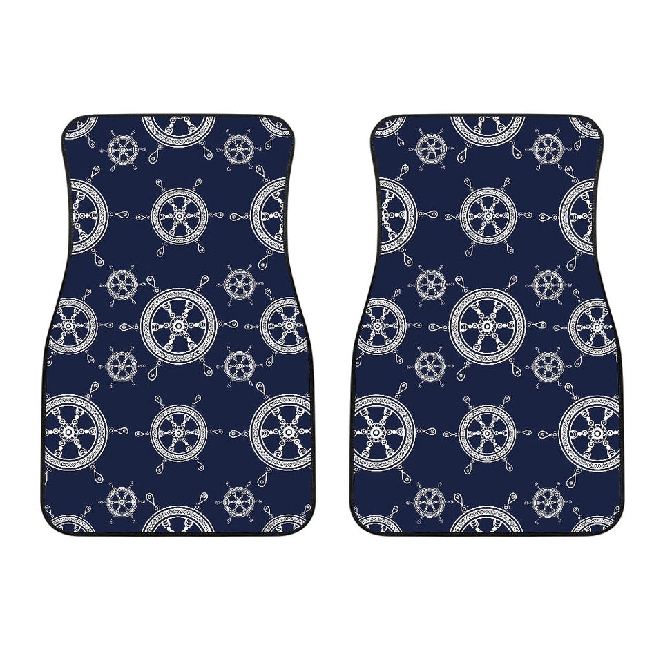 Nautical Steering Wheel Design Pattern Front Car Mats