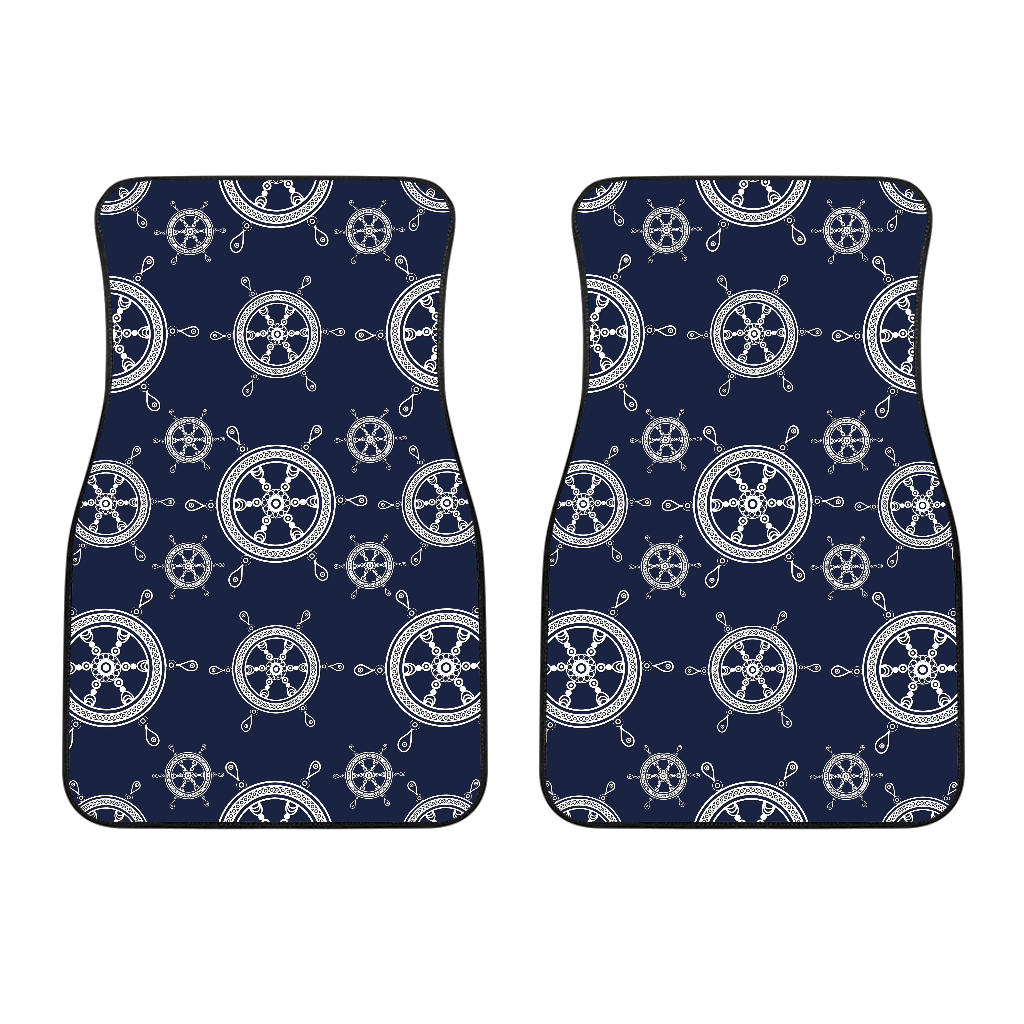 Nautical Steering Wheel Design Pattern Front Car Mats