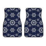 Nautical Steering Wheel Design Pattern Front Car Mats