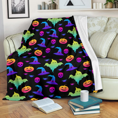 Colorful Halloween Background Premium Blanket