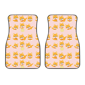 Cute Shiba Inu Dog Pattern  Front Car Mats