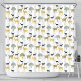Silhouettes Of Goat And Tree Pattern Shower Curtain Fulfilled In US