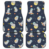 Cute Sloth Astronaut Star Planet Rocket Pattern Front And Back Car Mats