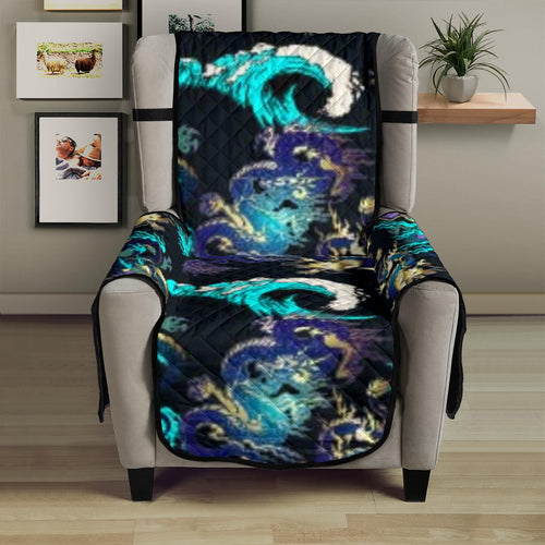 Dragon sea wave pattern Chair Cover Protector