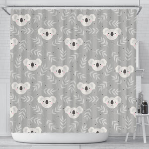 Cute Koala Leaves Pattern Shower Curtain Fulfilled In US
