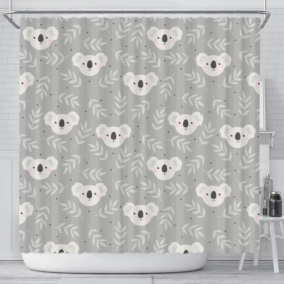 Cute Koala Leaves Pattern Shower Curtain Fulfilled In US
