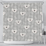 Cute Koala Leaves Pattern Shower Curtain Fulfilled In US