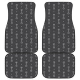 Engine Piston Black Background Pattern Print Design 02 Front and Back Car Mats