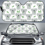Hand Drawn Koala Leaves Pattern Car Sun Shade