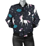 Unicorn Rainbows Moon Clound Star Pattern Women'S Bomber Jacket