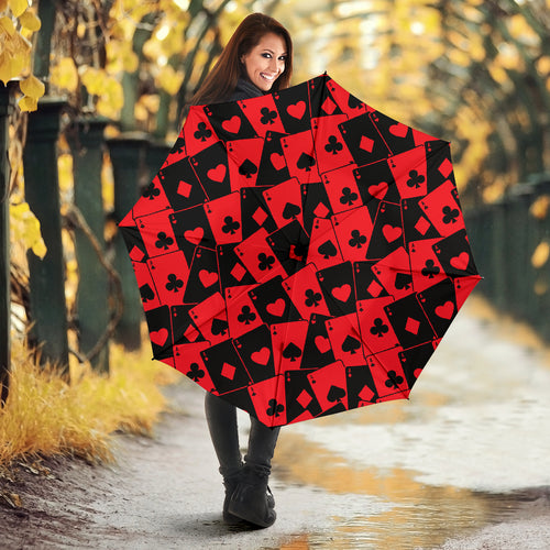 Casino Cards Suits Pattern Print Design 02 Umbrella