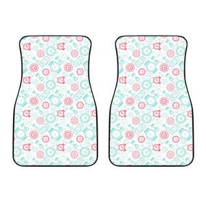 Clock Time Pattern Blackground Front Car Mats