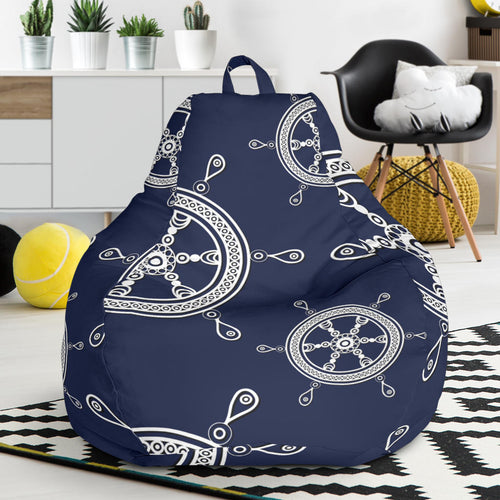 Nautical Steering Wheel Design Pattern Bean Bag Cover