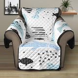 Cute dolphins Childish Style pattern Recliner Cover Protector