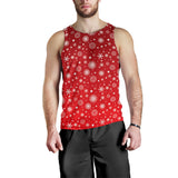 Snowflake pattern red background Men Tank Top