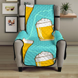 Beer pattern green background Chair Cover Protector