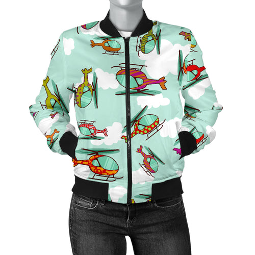 Helicopter Design Pattern Women'S Bomber Jacket