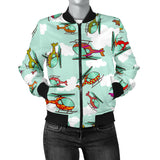 Helicopter Design Pattern Women'S Bomber Jacket