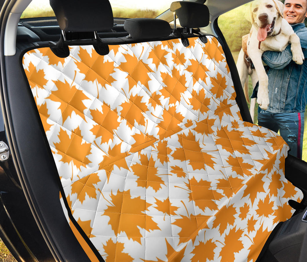 Orange Maple Leaf Pattern Dog Car Seat Covers