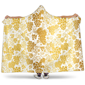 Gold Grape Pattern Hooded Blanket