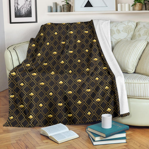 Casino Cards Suits Pattern Print Design 01 Premium Blanket
